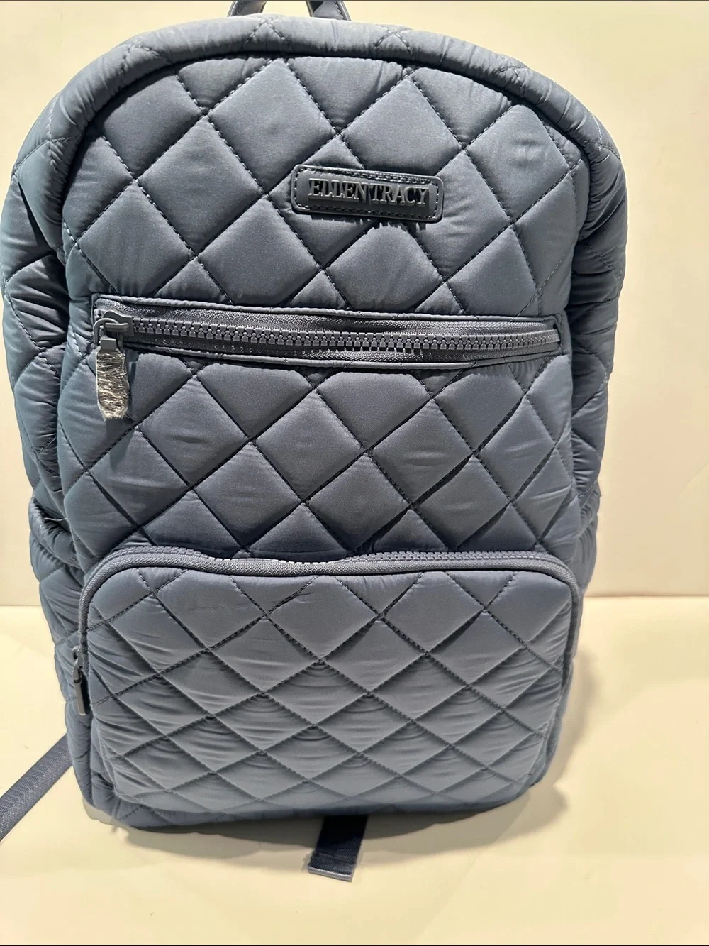 NWT Ellen Tracy The Melanie 18” Diamond Quilted Nylon Workbook Travel Backpack.